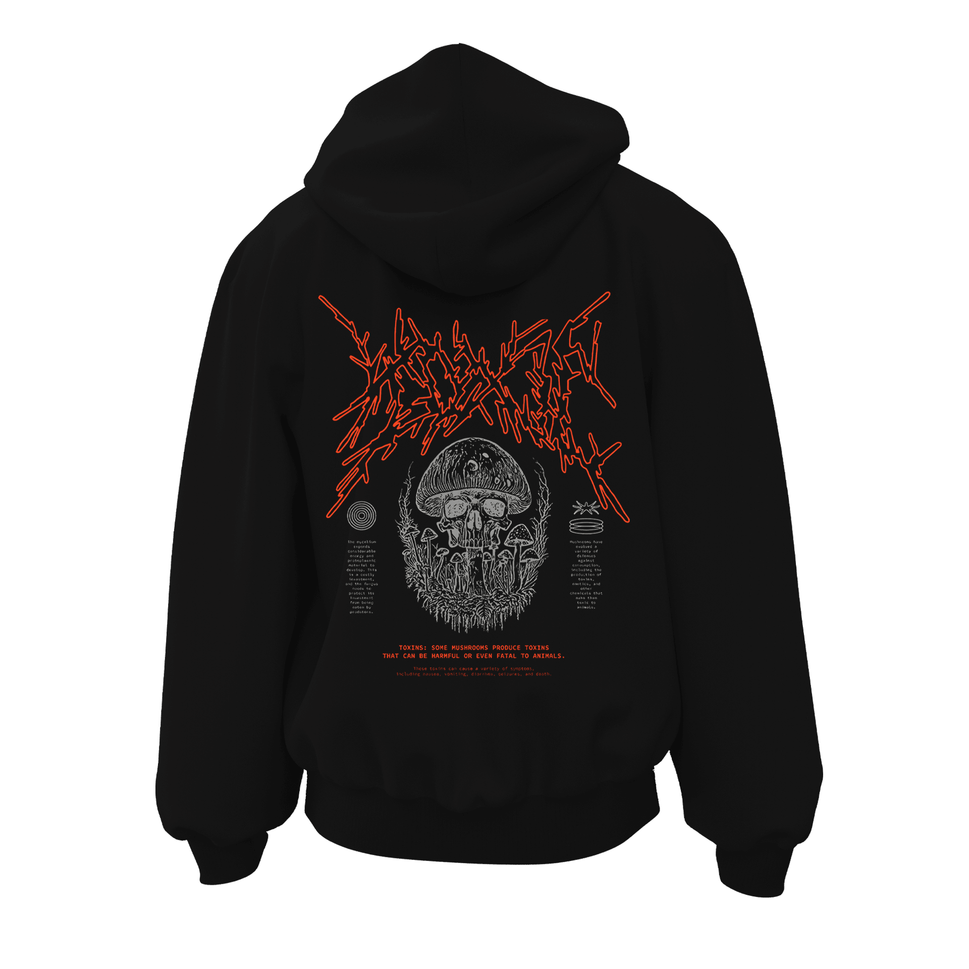 Toxic Mushroom  Ön Ve Arka  Baskılı  Gothic Series (Unisex Fermuarlı Hoodie )