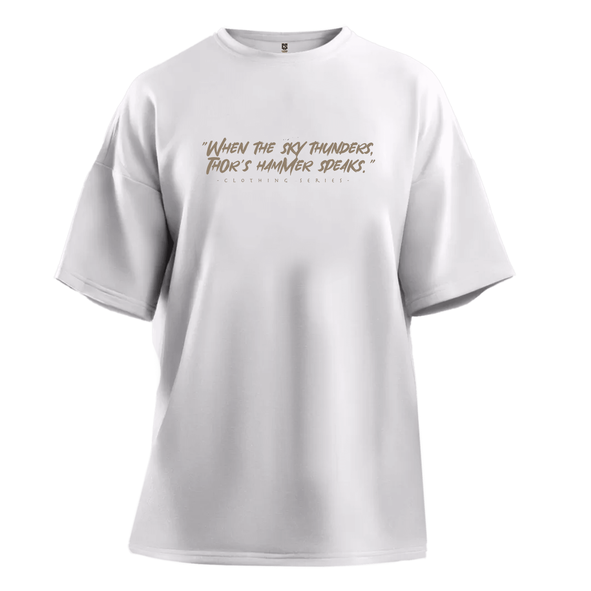 "When the sky thunders,  Thor's hammer speaks." Ön Ve Arka Baskılı Nordic(Unisex Tişört)