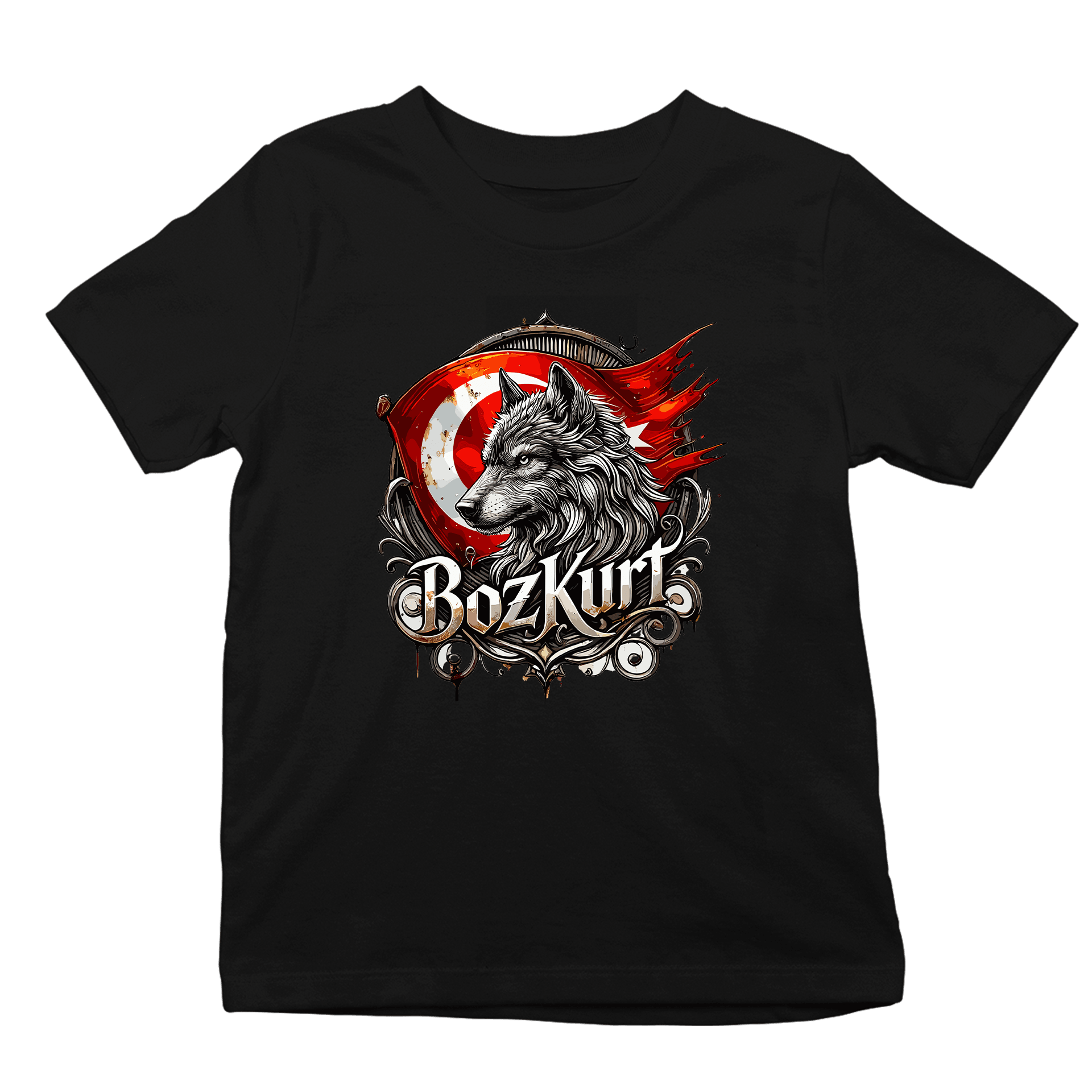 Bozkurt V Ön Baskılı (Çocuk unisex tişört)