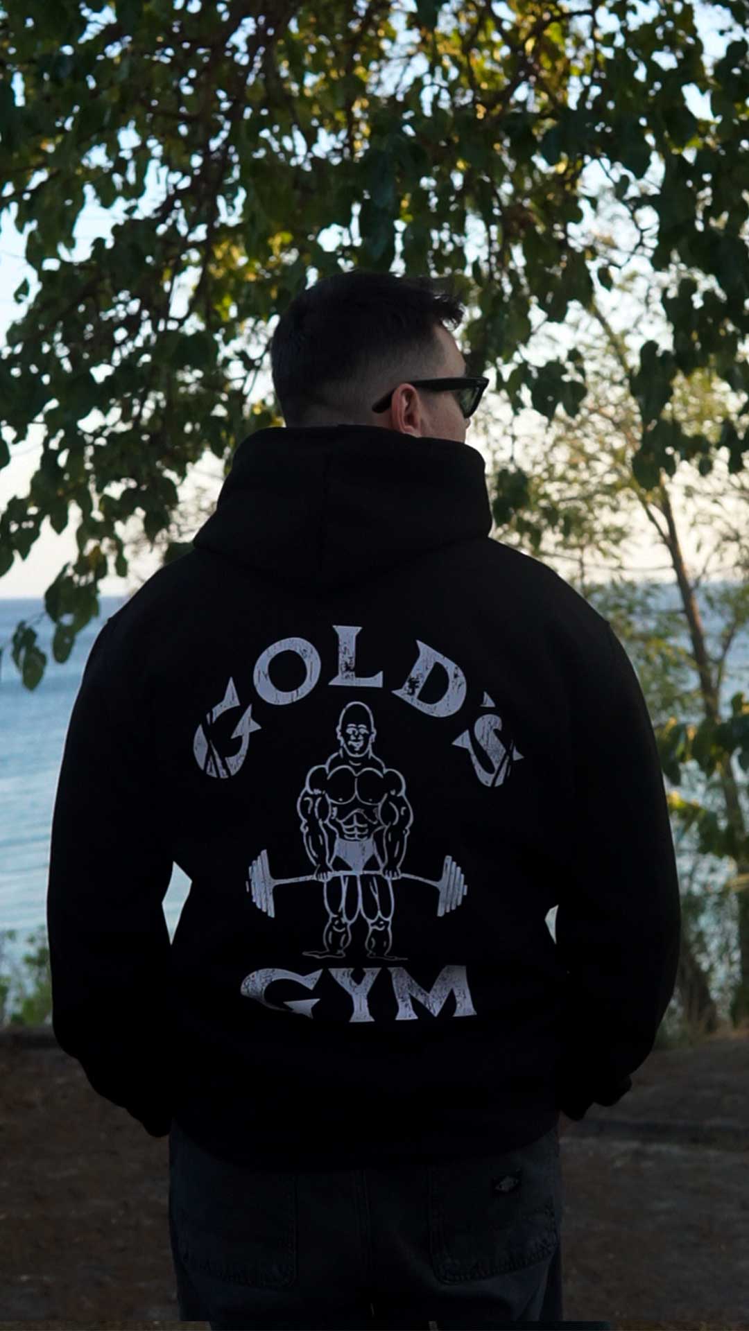 Gold's Gym  Spor Series Ön Arka ve Kol Baskılı (Unisex Hoodie)