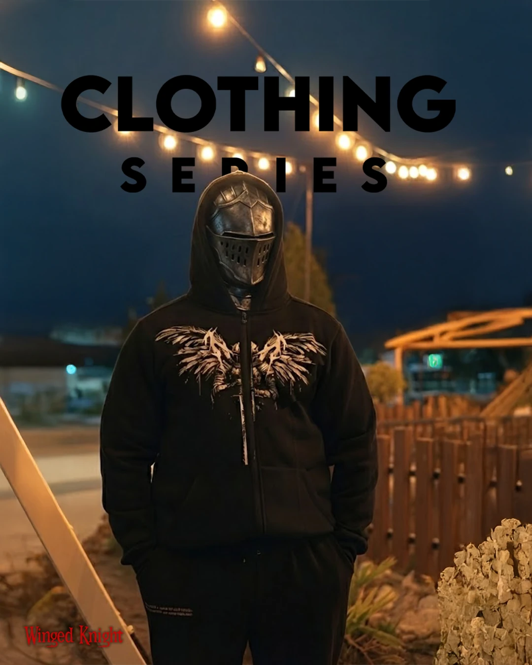 Winged Knight Ön  Baskılı (Unisex Fermuarlı Hoodie)