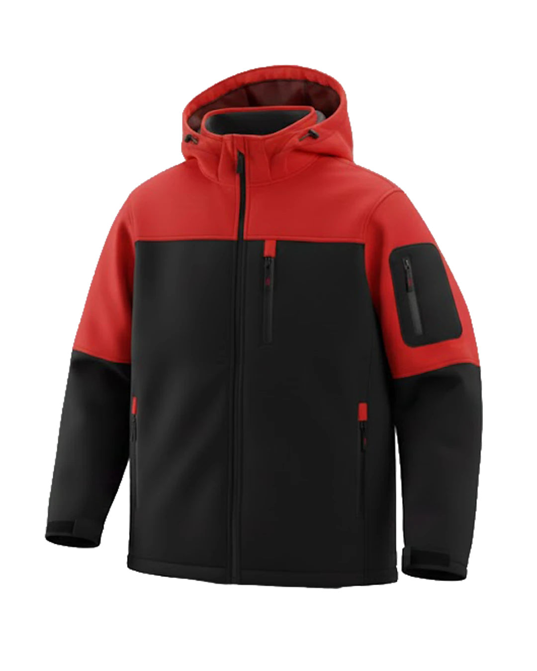 Soft Shell Kırmızı Siyah Segmented Model(Unisex Mont)