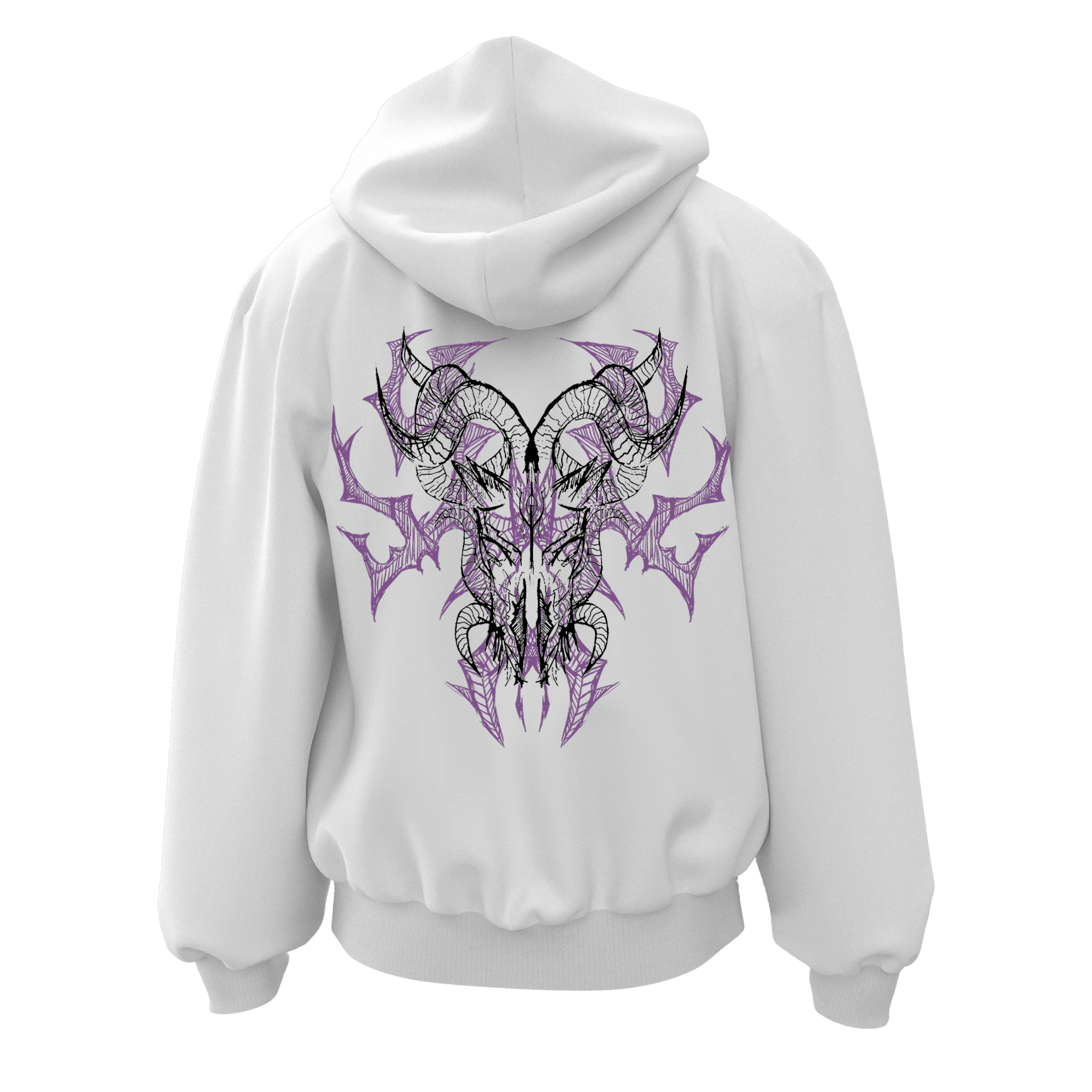 Devil Sketch Ön Ve Arka Baskılı  (Unisex Fermuarlı Hoodie )