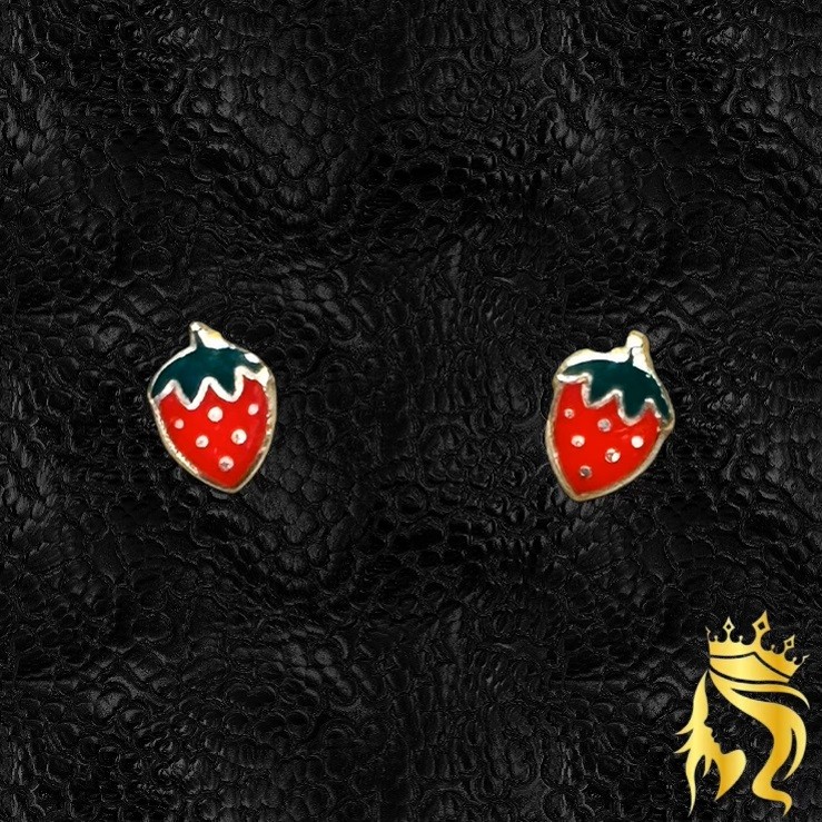 Children's Strawberry Figured Earrings