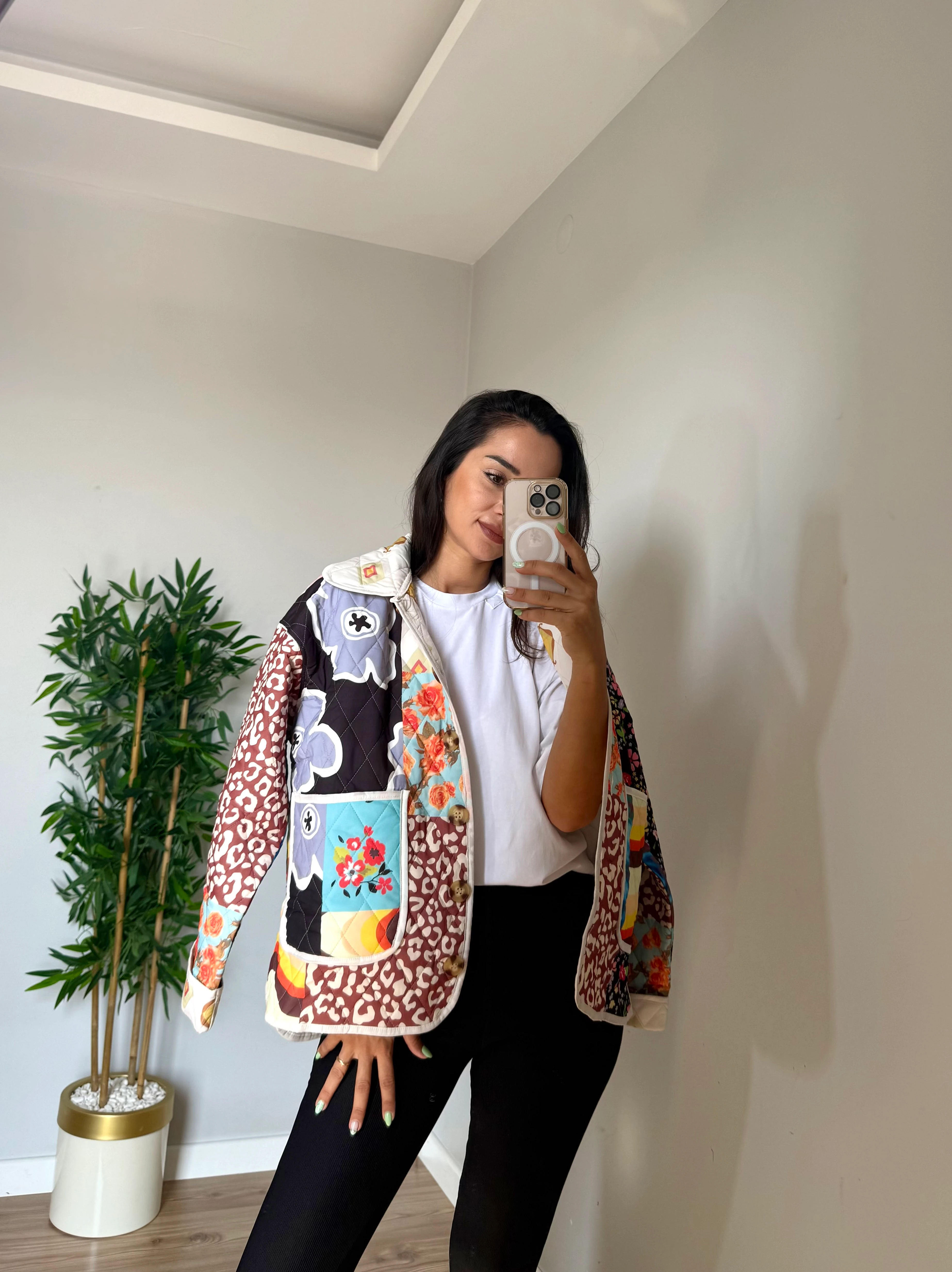 Desenli Kapitone Zra Model Ceket