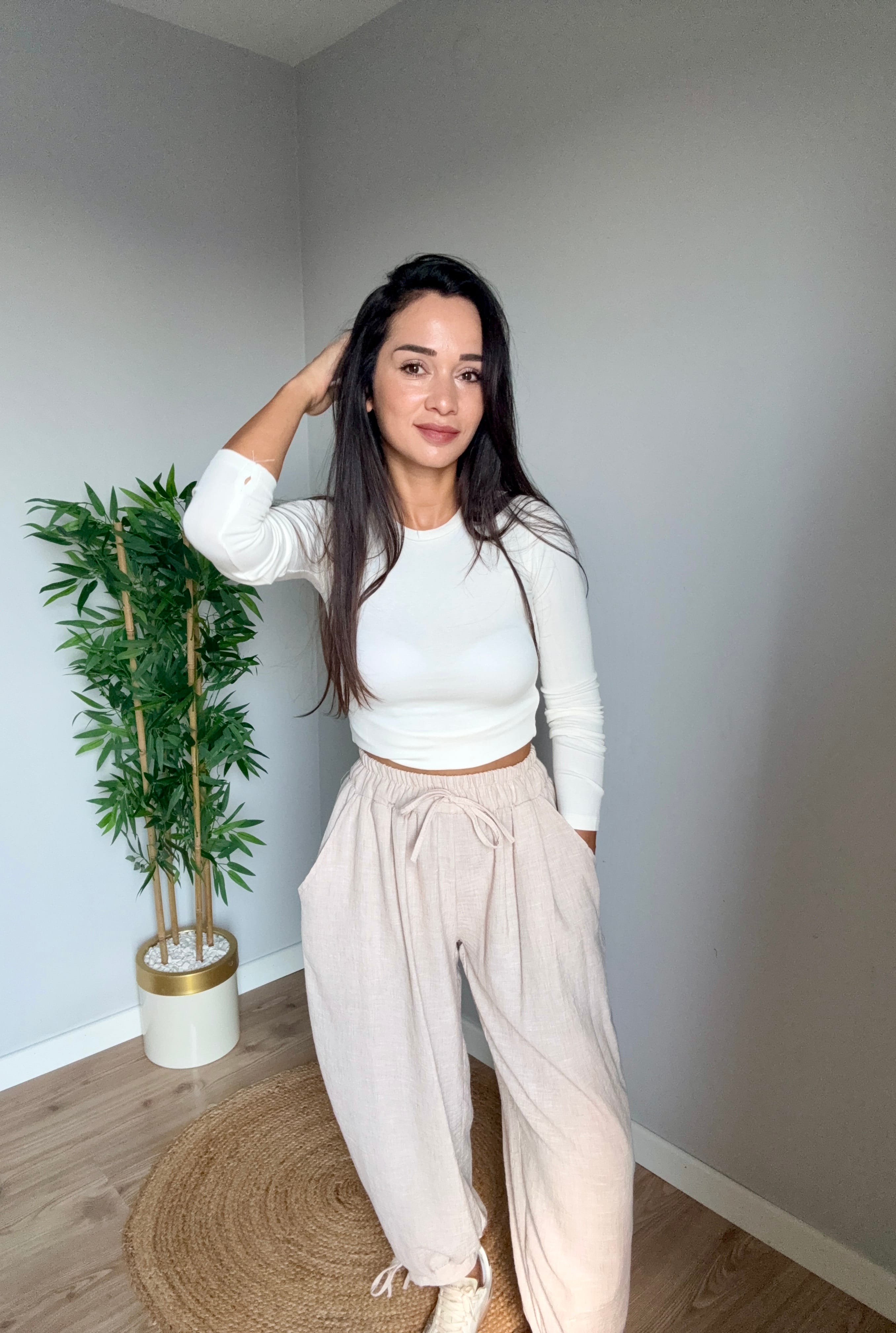 Şalvar Model Rose Keten Pantolon