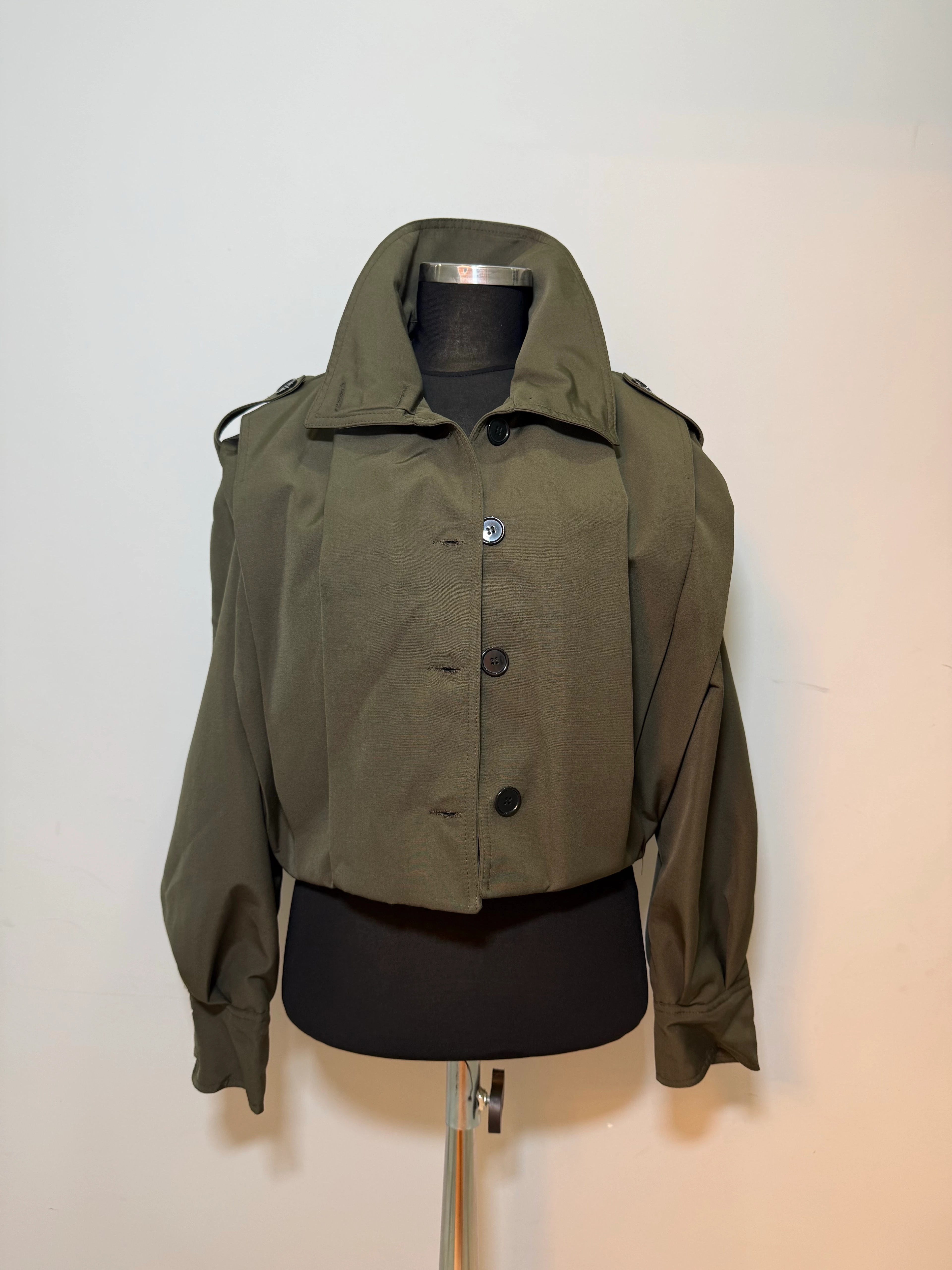 Premium Seri İçi Astarlı Haki Trençkot