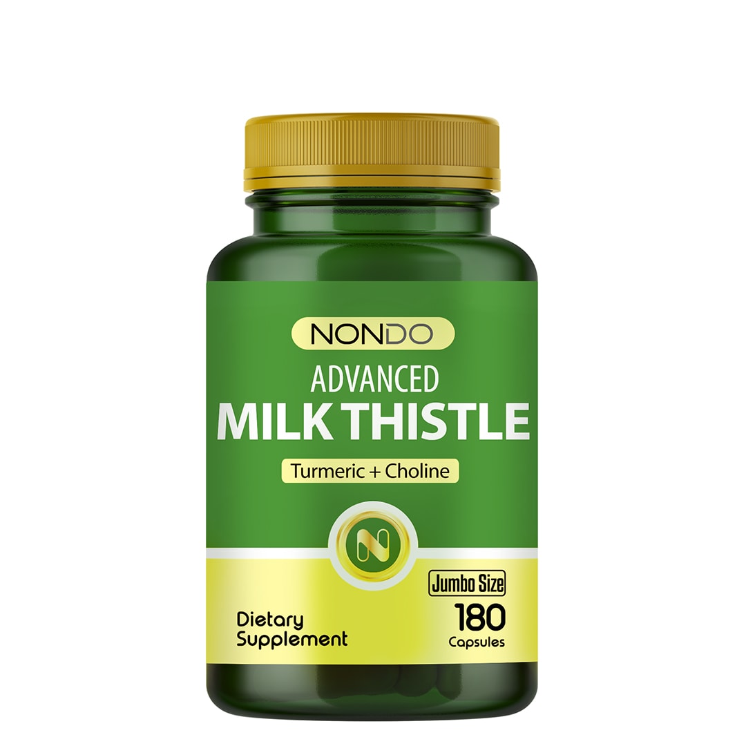 Nondo Milk Thistle 180 Kapsül Jumbo Boy ( Deve Dikeni, Enginar, Slibin, Kolin, Zerdeçal, Magnezyum)
