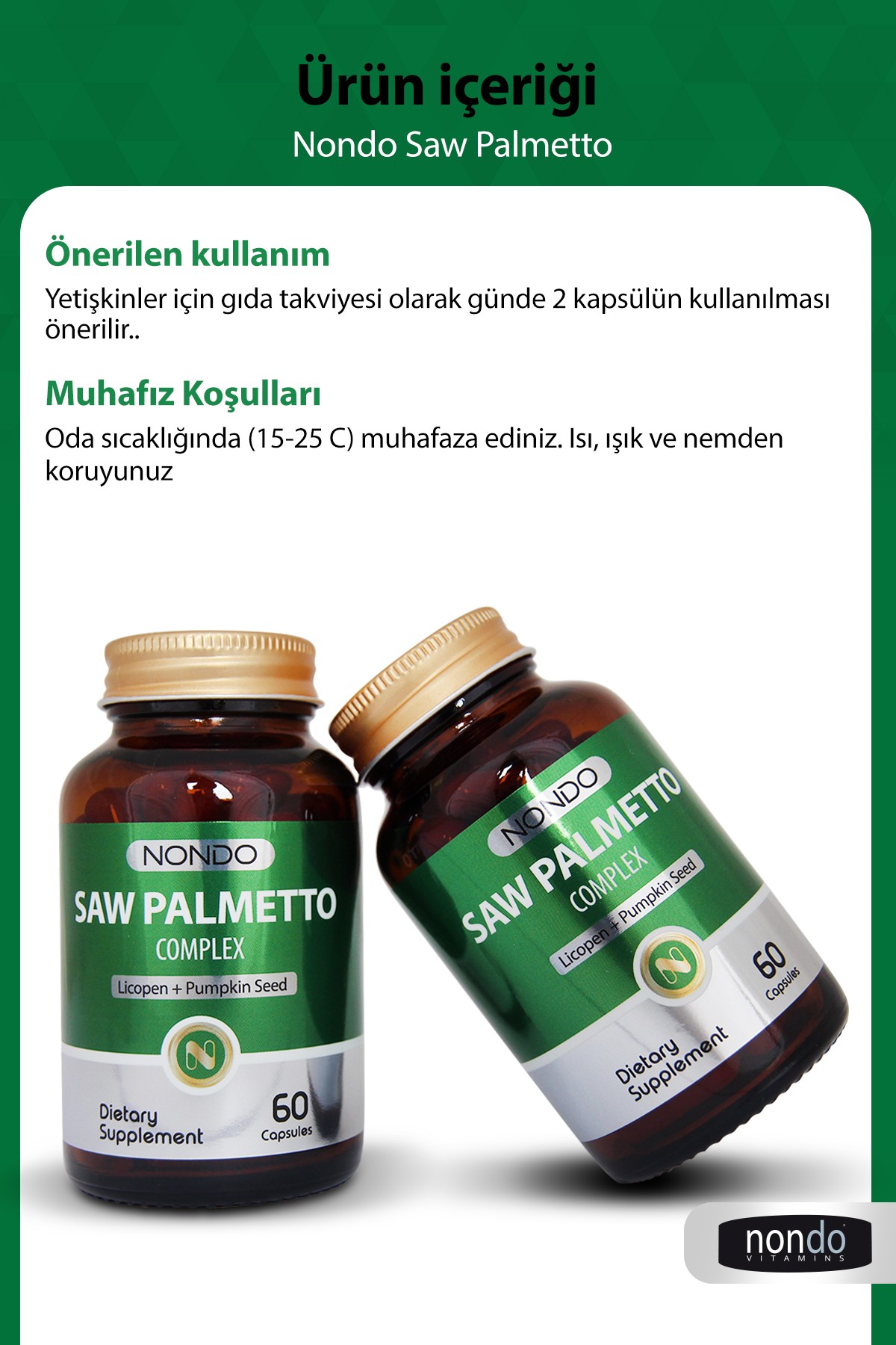 Saw Palmetto Kompleks 60 Kapsül