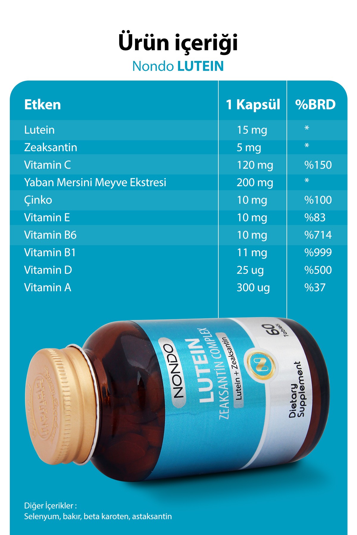 Lutein Zeaksantin Kompleks 60 Tablet