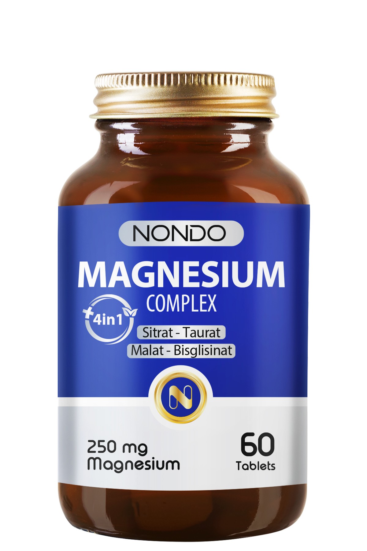 Magnezyum Kompleks 60 Tablet 250 mg 4 Form, Sitrat, Taurat, Malat, Bisglisinat