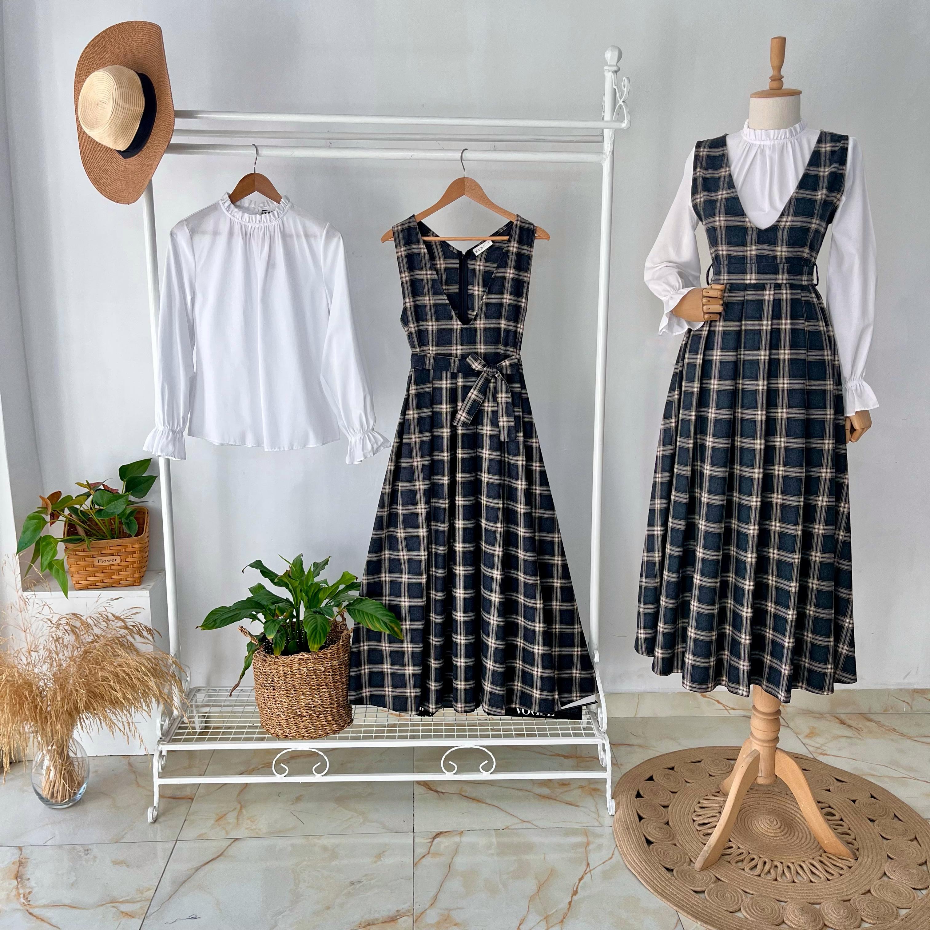 Antrasit Bej Ekose Desenli Pileli Jile