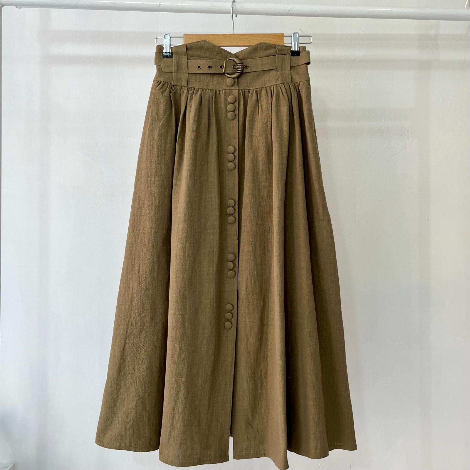 Haki Vintage Keten Etek