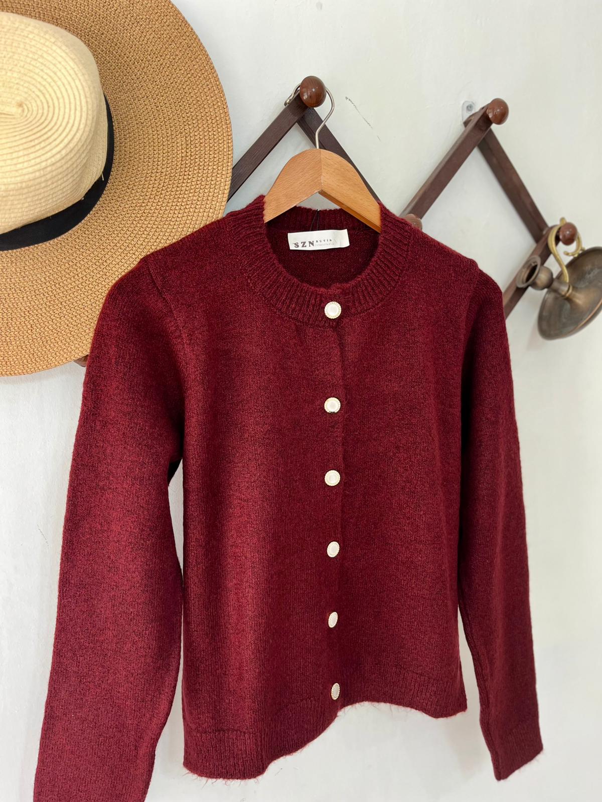 Yumoş Bordo Hırka