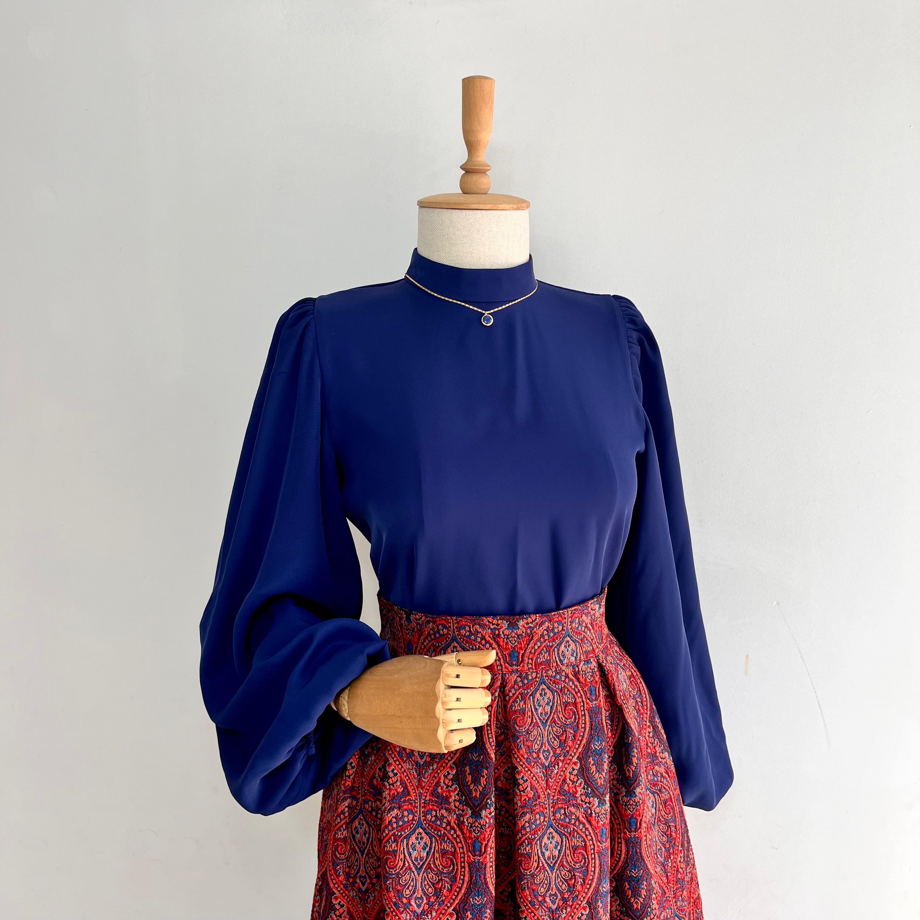 Lacivert Balon Kol Gömlek