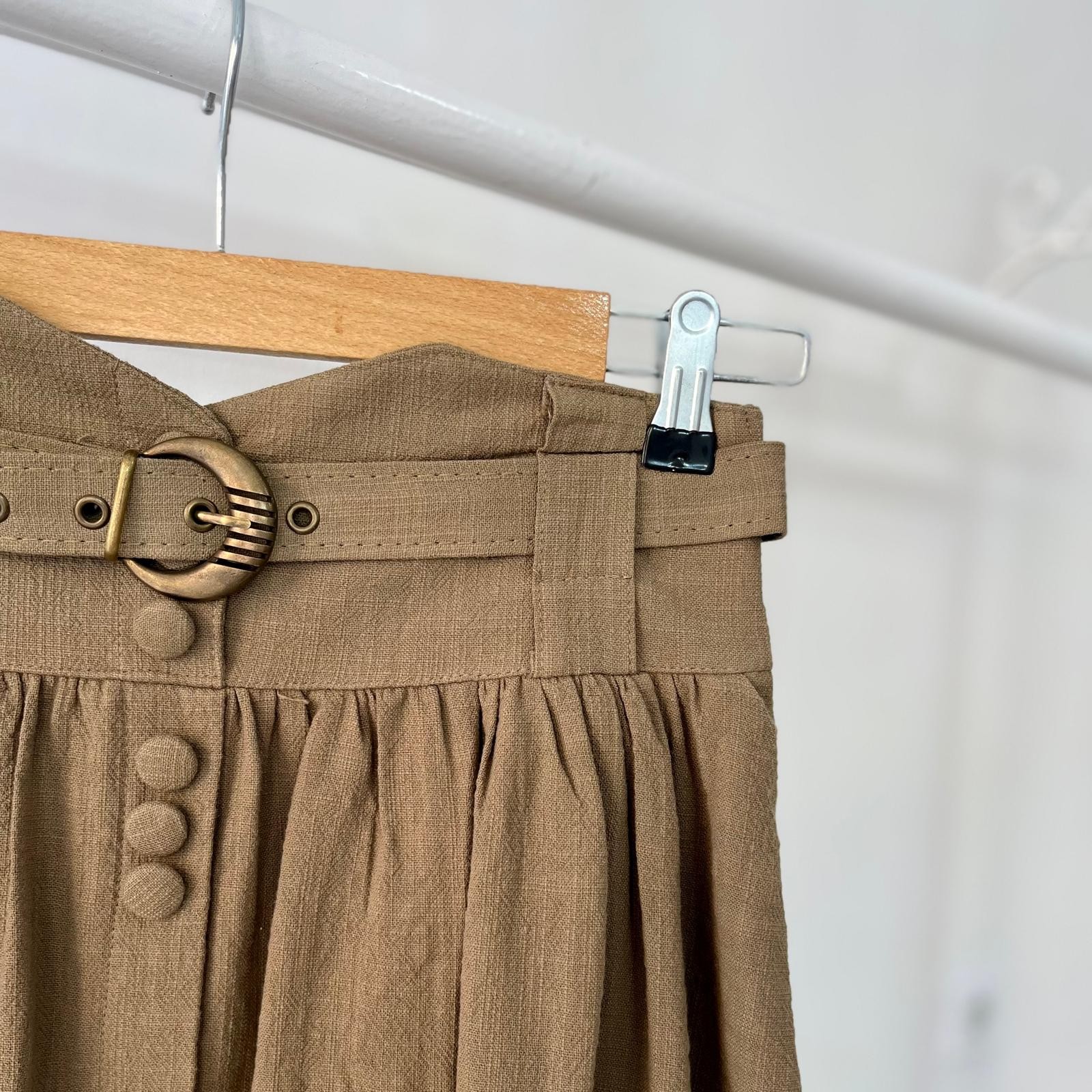 Haki Vintage Keten Etek