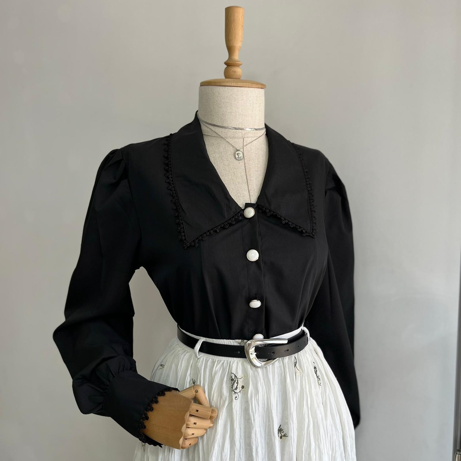 Siyah Vintage Gömlek