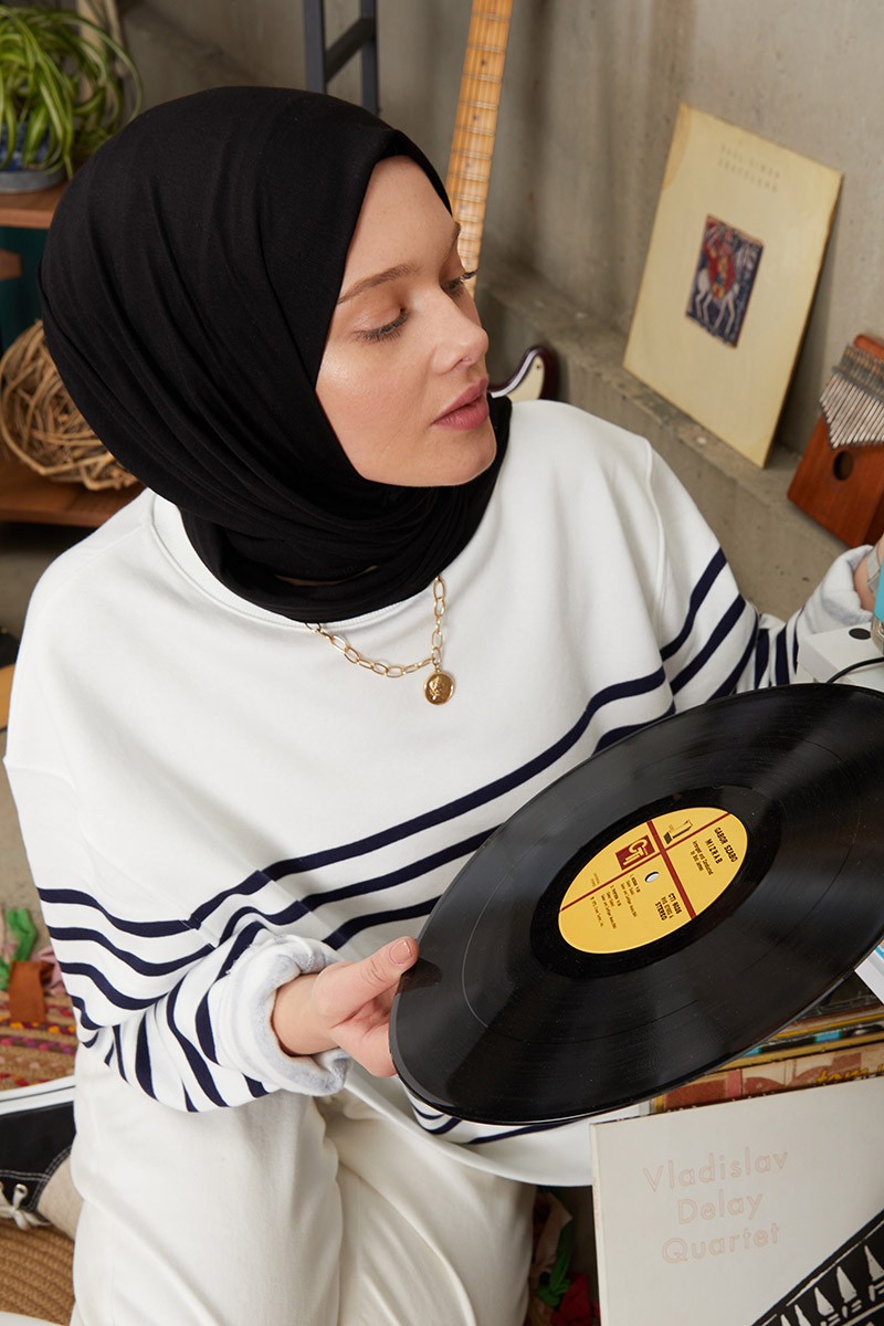  Five Scarf Siyah Penye Şal 