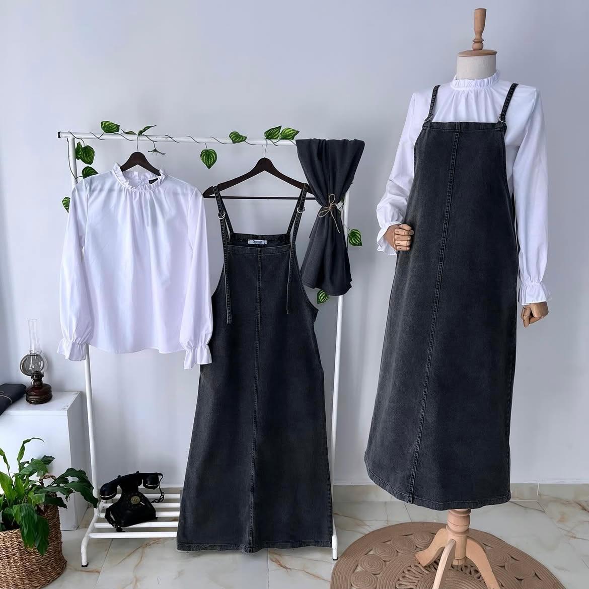 Antrasit Jean Askılı Salopet