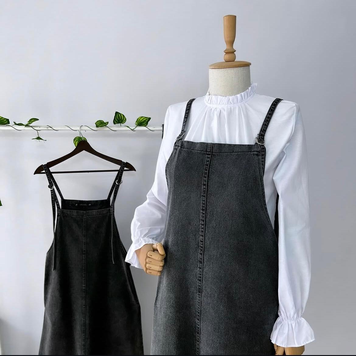 Antrasit Jean Askılı Salopet