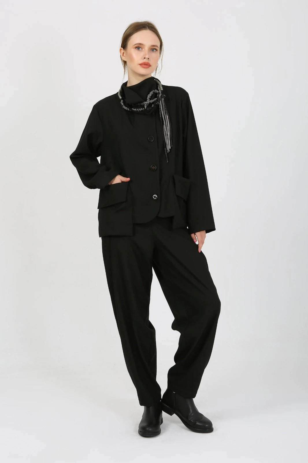 Kadın Rahat Kesim Cepli Pantolon