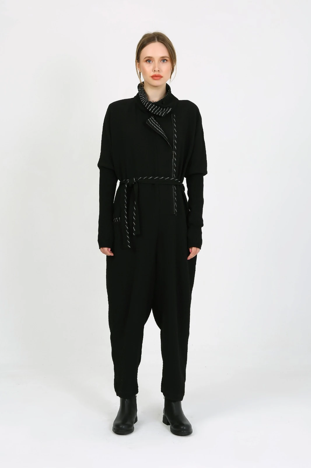 Kadın Asimetrik Yaka Kesim Salopet