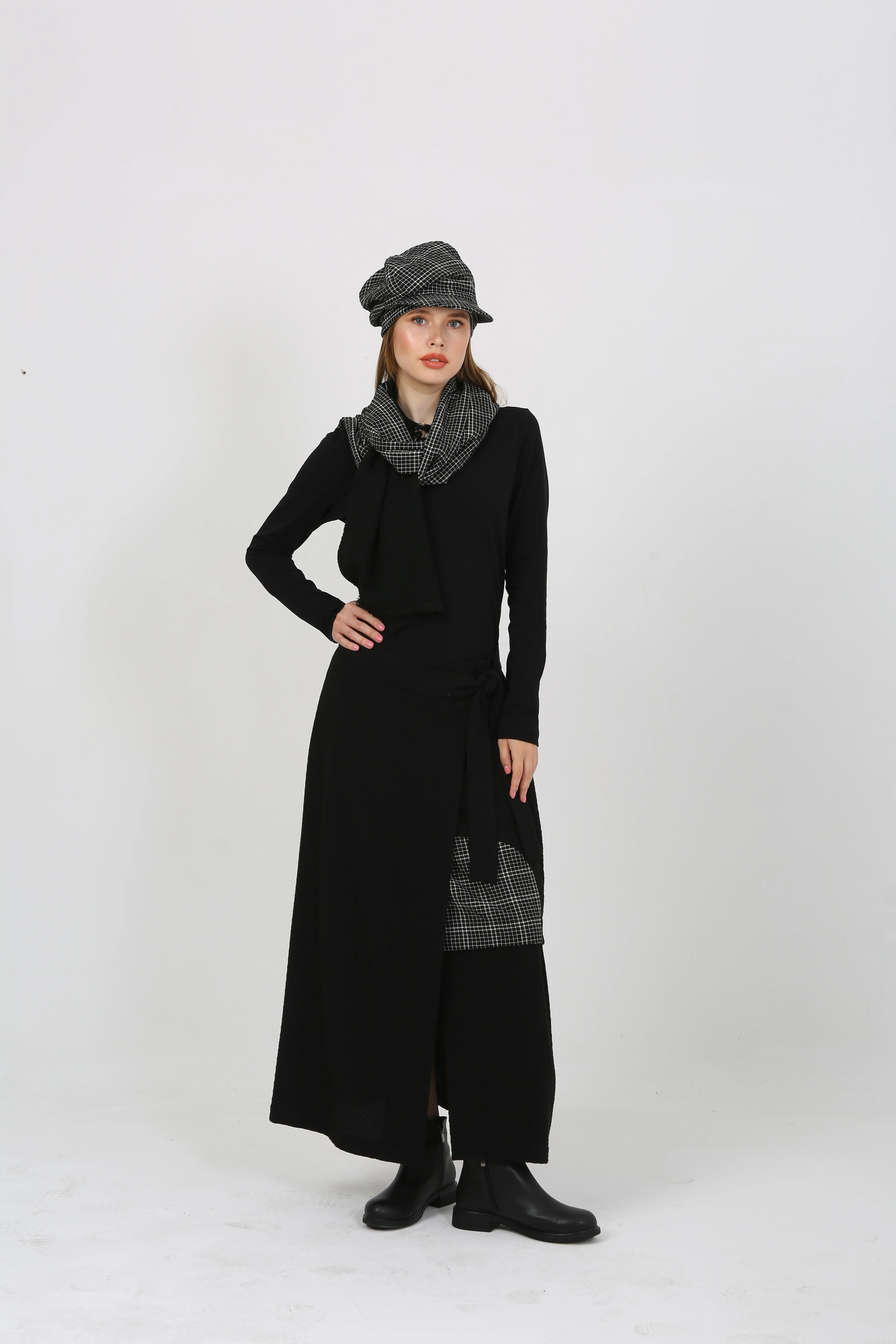 Kadın Ekose Desenli Anvelop Etek