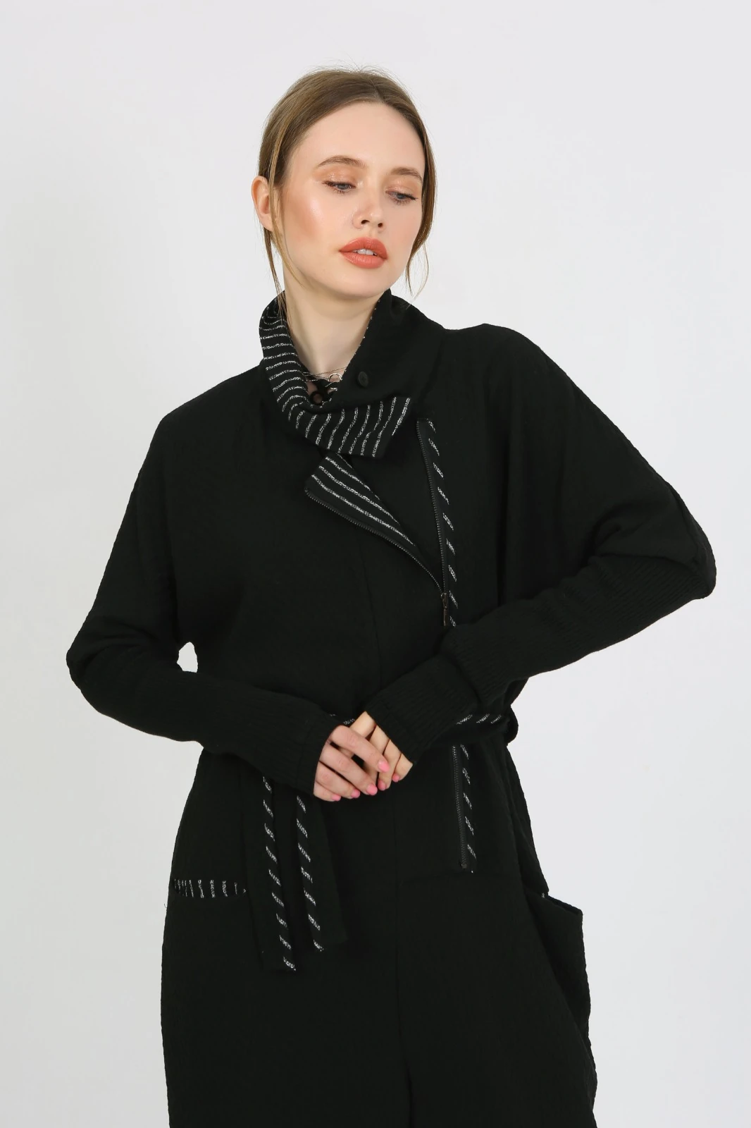 Kadın Asimetrik Yaka Kesim Salopet