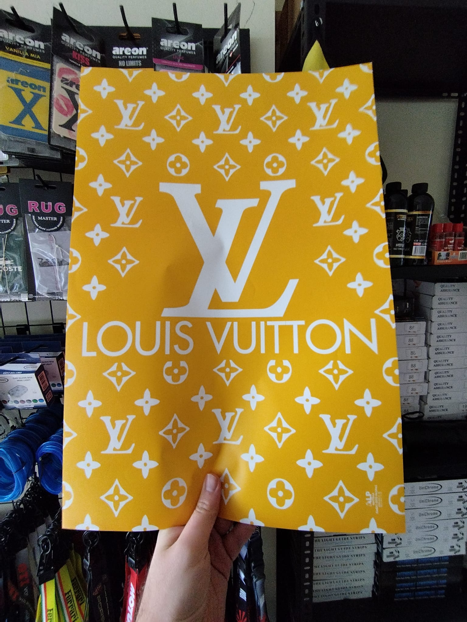 LOUIS VUITTON PASPAS KAĞIDI 10 ADET - SARI TABAN ÜZERİ BEYAZ