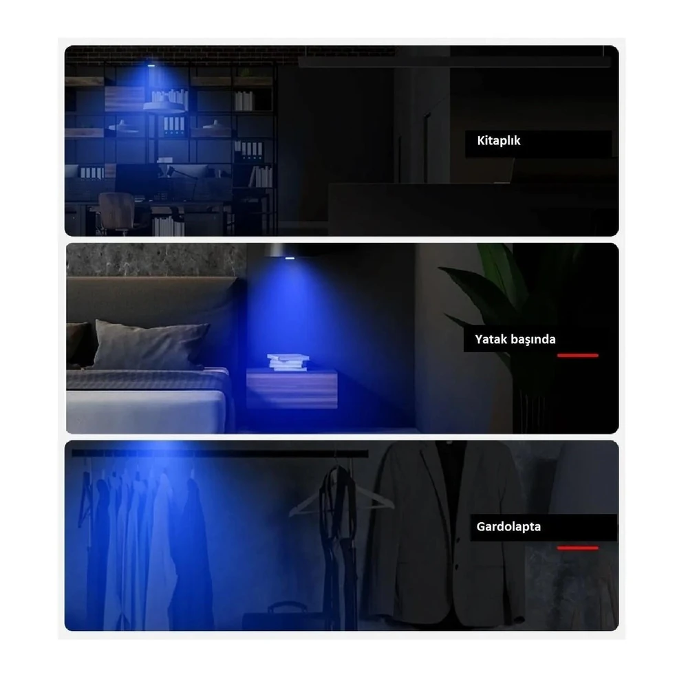 Yüksek Kalite Araç İçi Dokunmatik Sensörlü Mini Led Lamba 7 Renkli