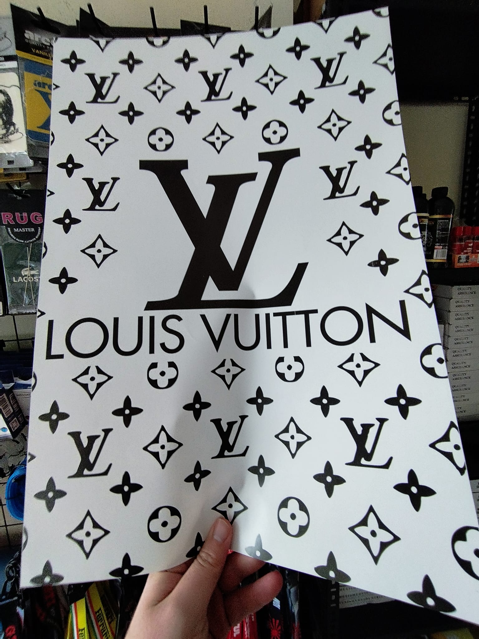 LOUIS VUITTON PASPAS KAĞIDI 10 ADET - BEYAZ TABAN ÜZERİ SİYAH