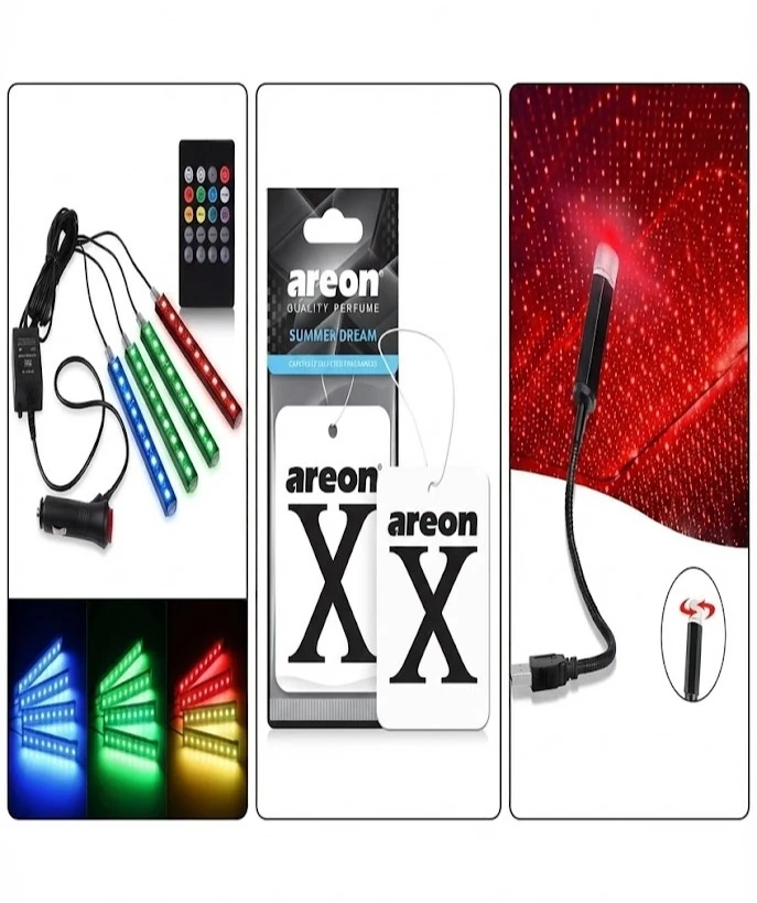 Full Ambiyans Seti ( AYAK ALTI LED, GALAXY TAVAN LED, HERHANGİ BİR MODEL AREON KOKU)