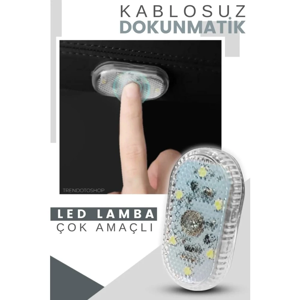 Yüksek Kalite Araç İçi Dokunmatik Sensörlü Mini Led Lamba 7 Renkli