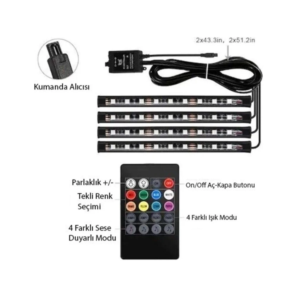 12 LEDLİ SESE DUYARLI AYAK ALTI LED