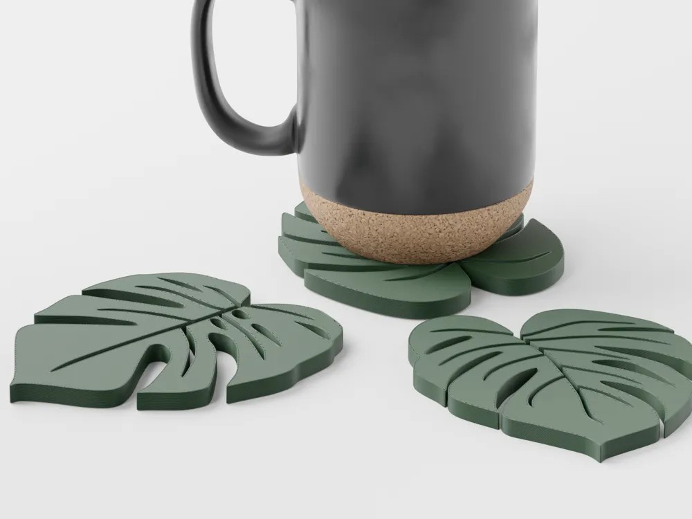 Bardak Altlığı - Monstera Yaprak
