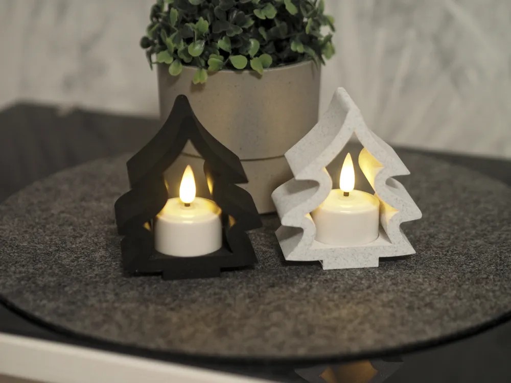 Tealight Mumluk - Yılbaşı Ağacı 2'li Set