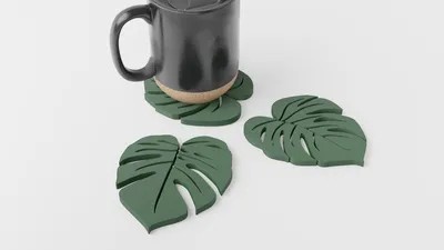 Bardak Altlığı - Monstera Yaprak