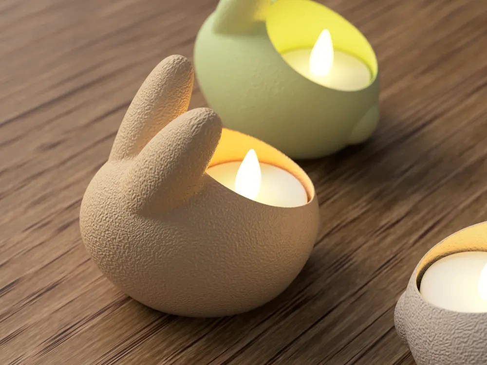 Tealight Mumluk - Paskalya Tavşanı 3'lü Set