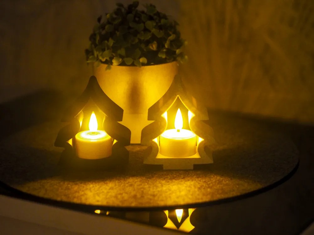 Tealight Mumluk - Yılbaşı Ağacı 2'li Set