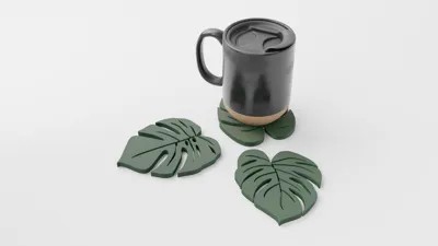 Bardak Altlığı - Monstera Yaprak