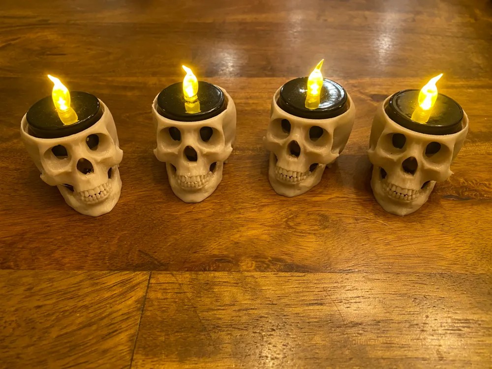 Tealight Mumluk - Kurukafa 3'lü Set