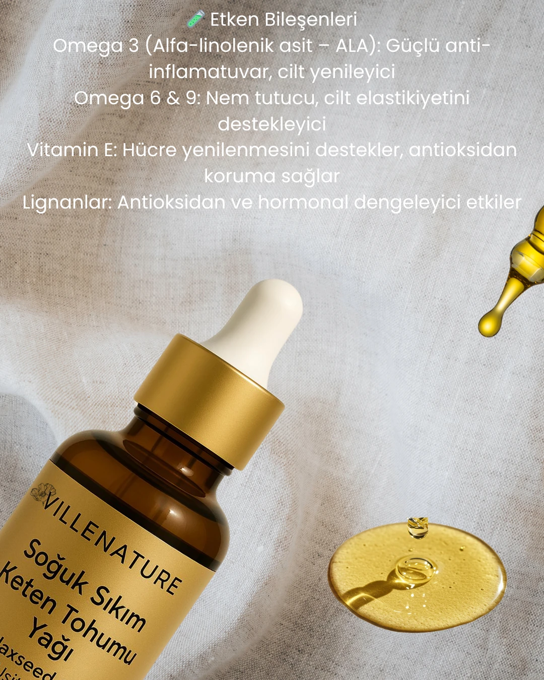 Soğuk Sıkım KETEN TOHUMU YAĞI 50 ML