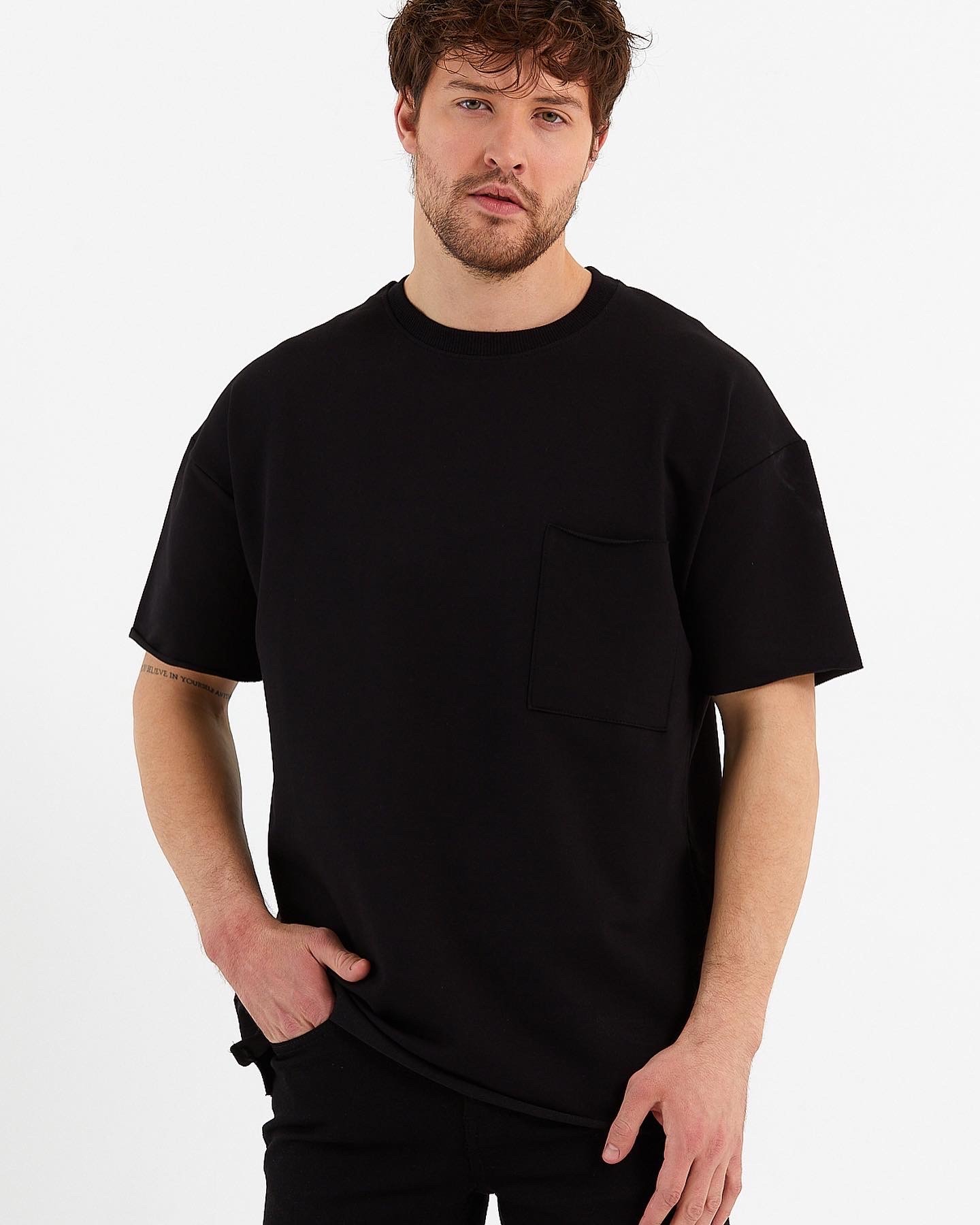 Erkek Siyah Oversize T-Shirt