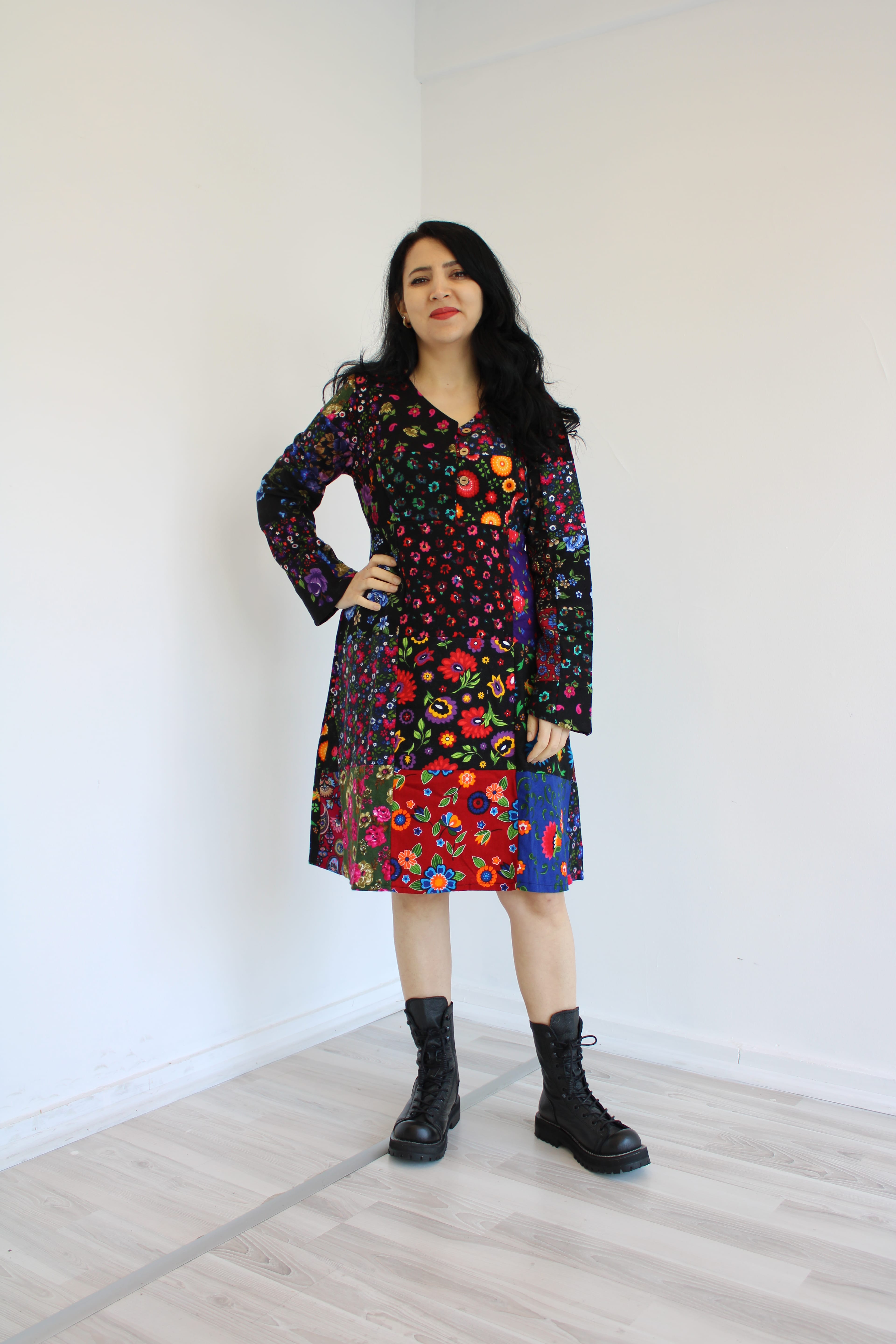patchwork pazen elbise