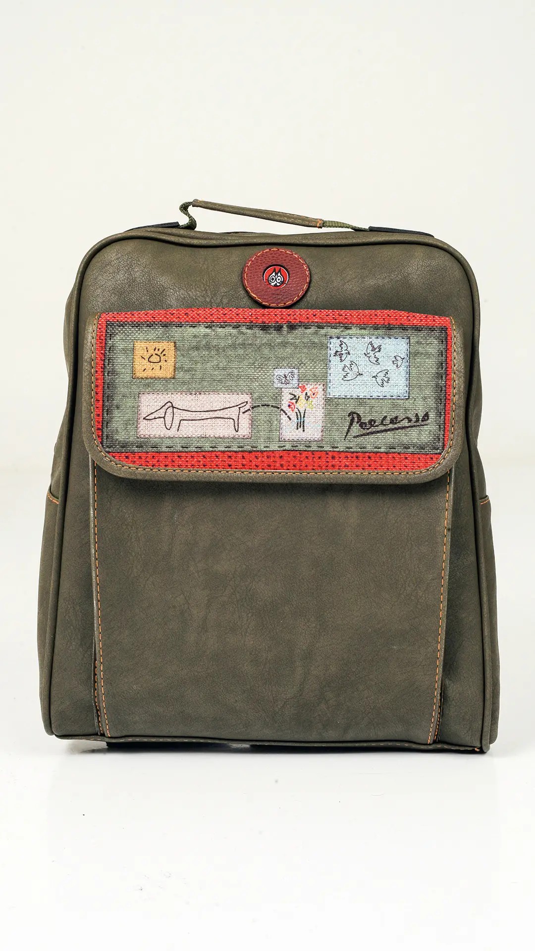 Picasso Desenli Unisex Çanta - Haki
