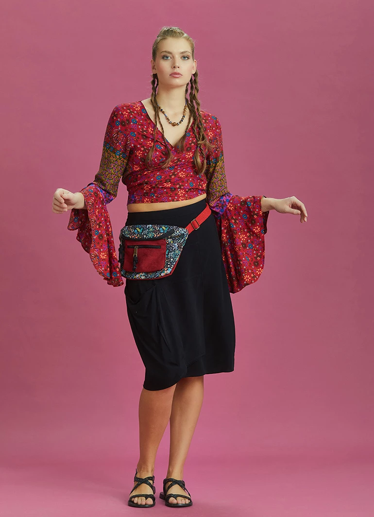İspanyol Kol Crop Bluz - Olive