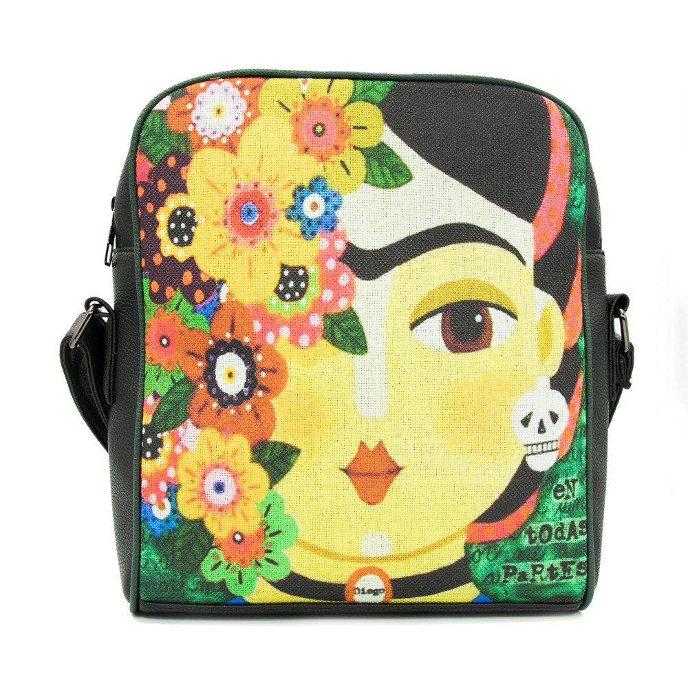 Frida Desenli Postacı Çantası - Bordo