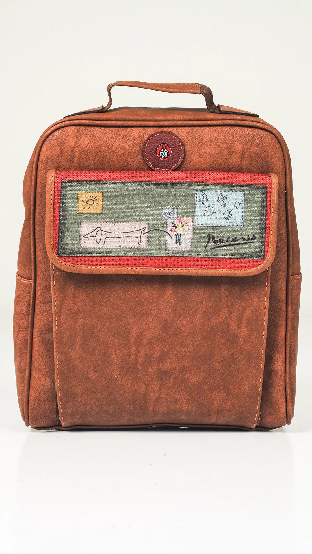 Picasso Desenli Unisex Çanta - Taba