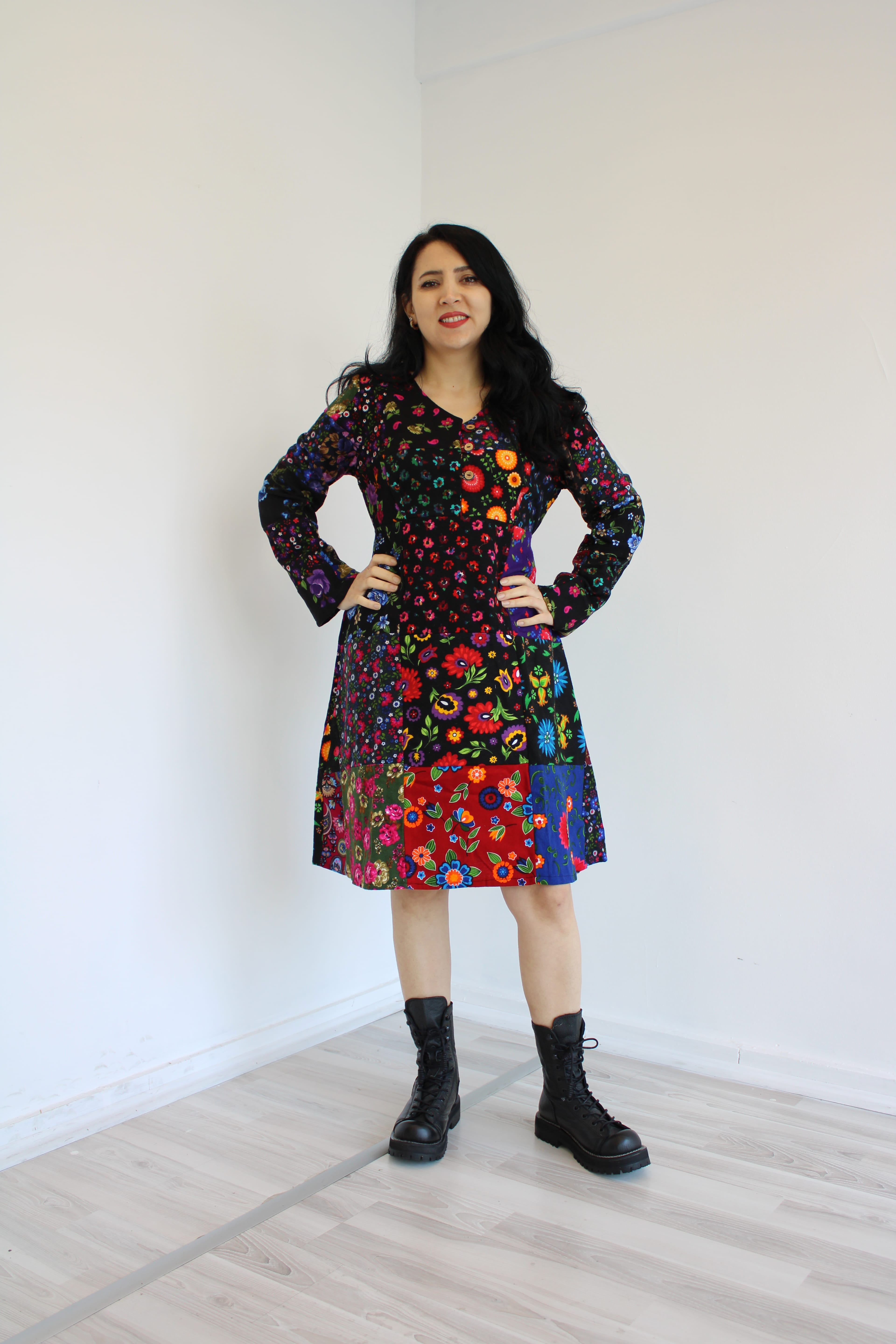 patchwork pazen elbise