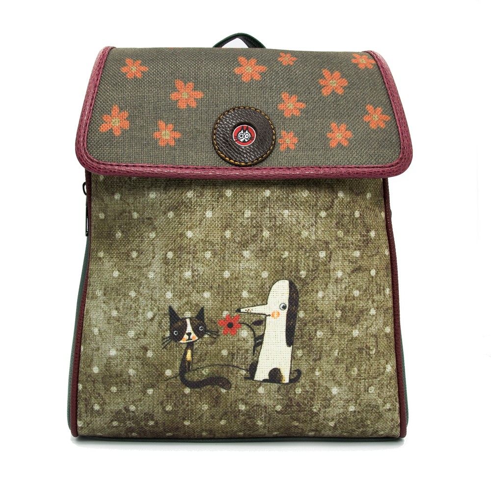 Kedi - Köpek Kapaklı Sırt Çantası - Siyah